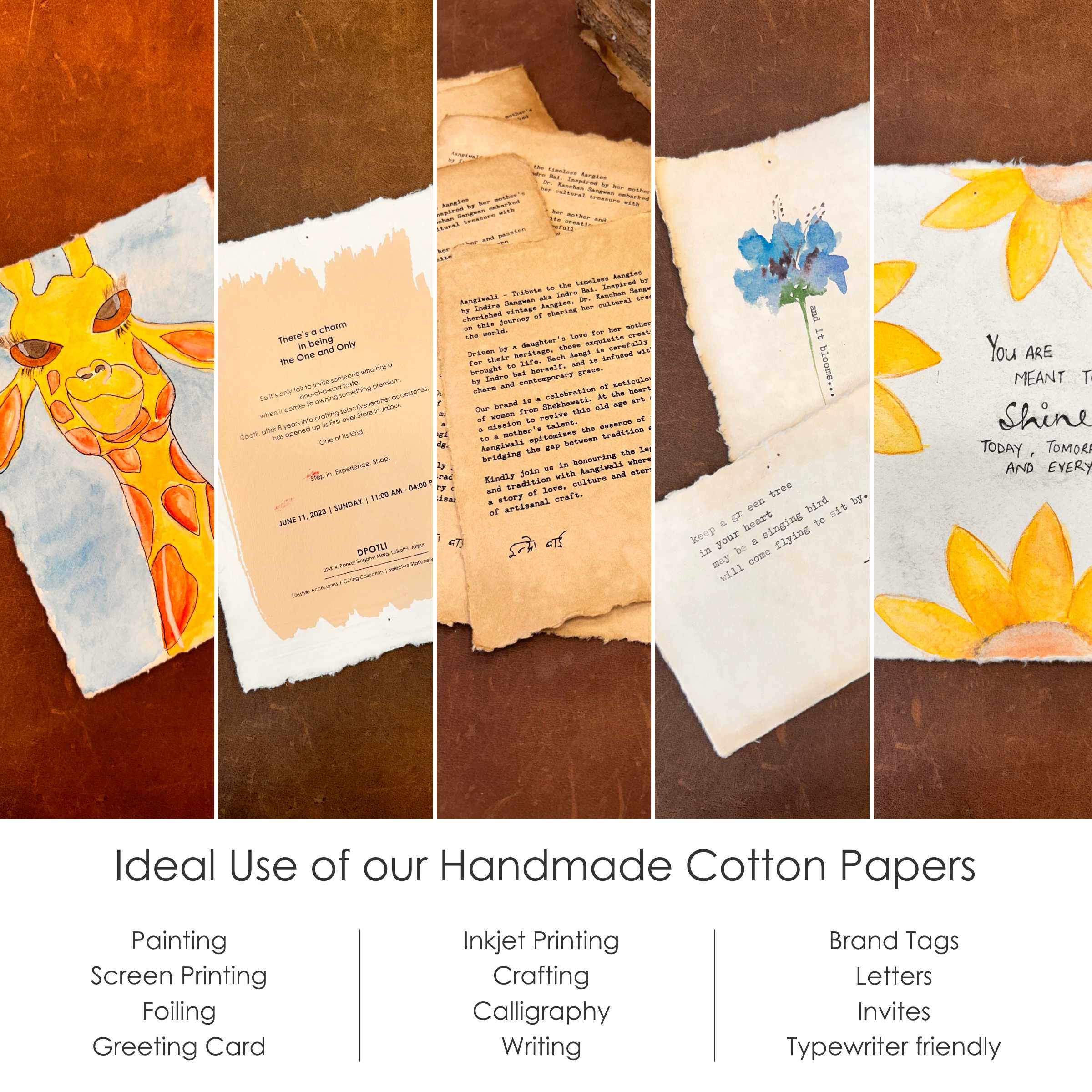 50 Sheets Handmade Paper (Off White Tone) - Dpotli