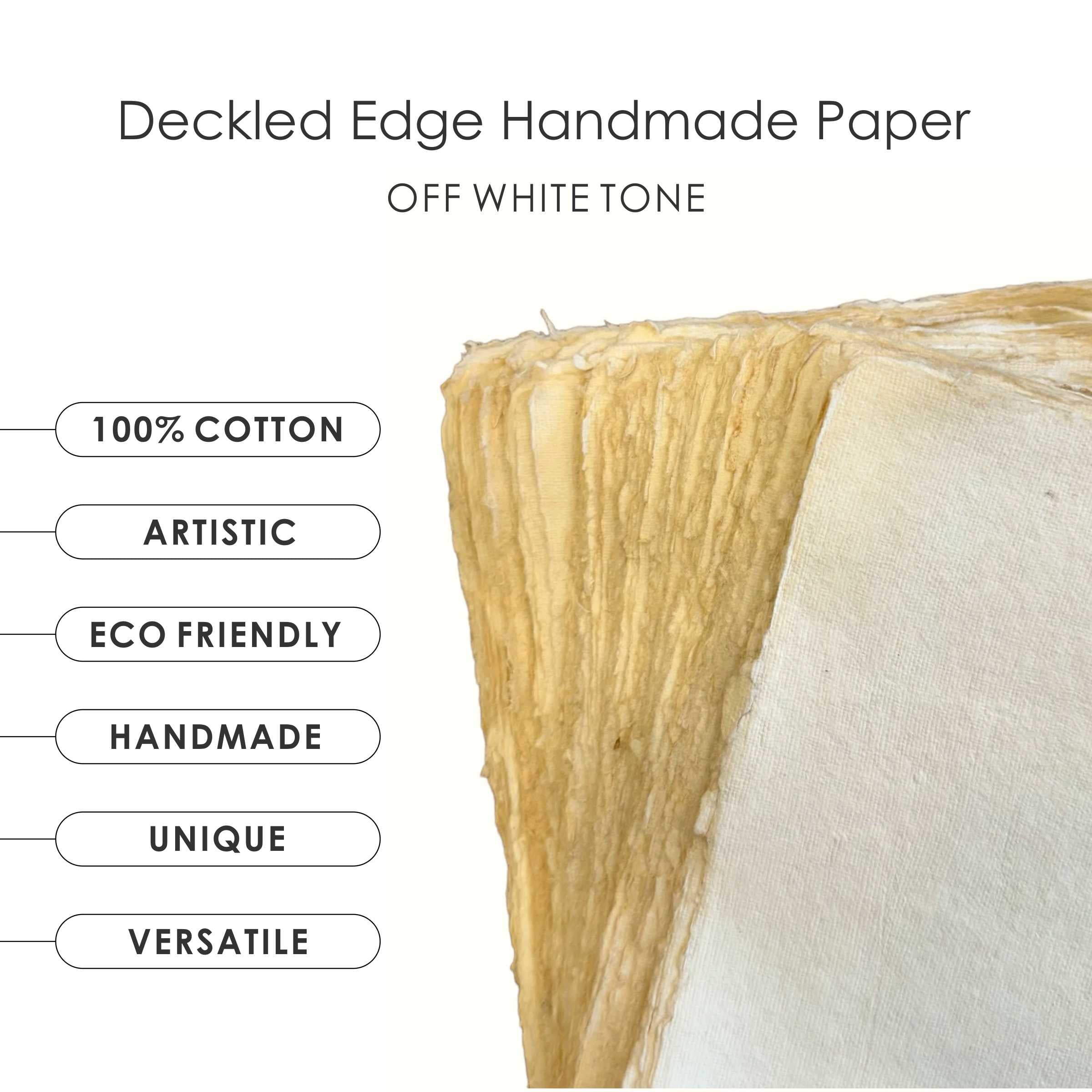 50 Sheets Handmade Paper (Off White Tone) - Dpotli