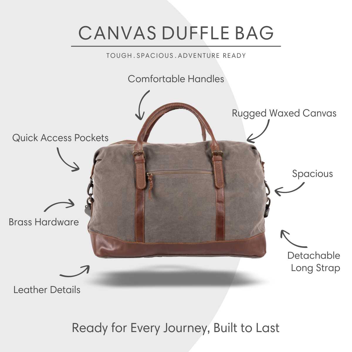 Travel Duffel Bag- Grey