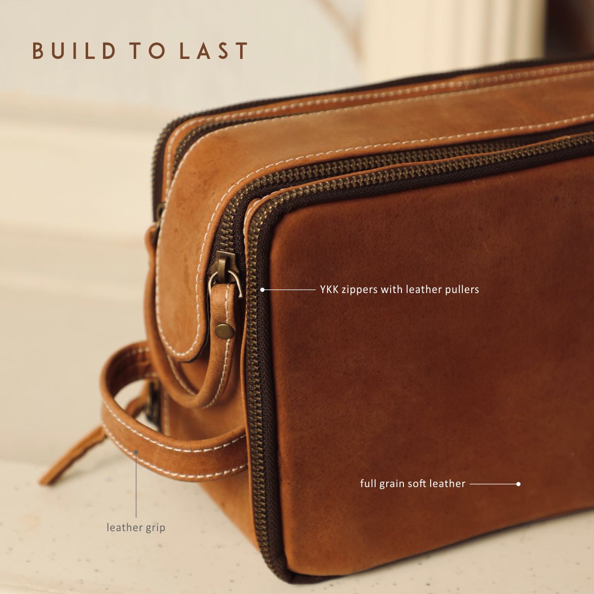 Leather Travel Kit for Men | Premium Toiletry Organizer