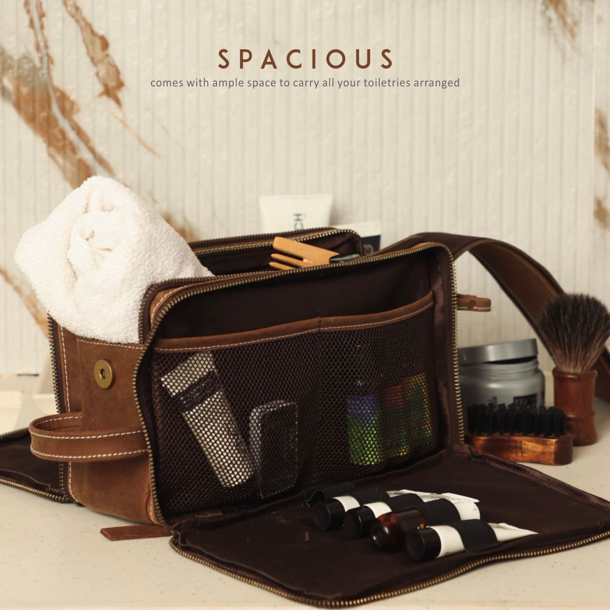 Leather Travel Kit for Men | Premium Toiletry Organizer