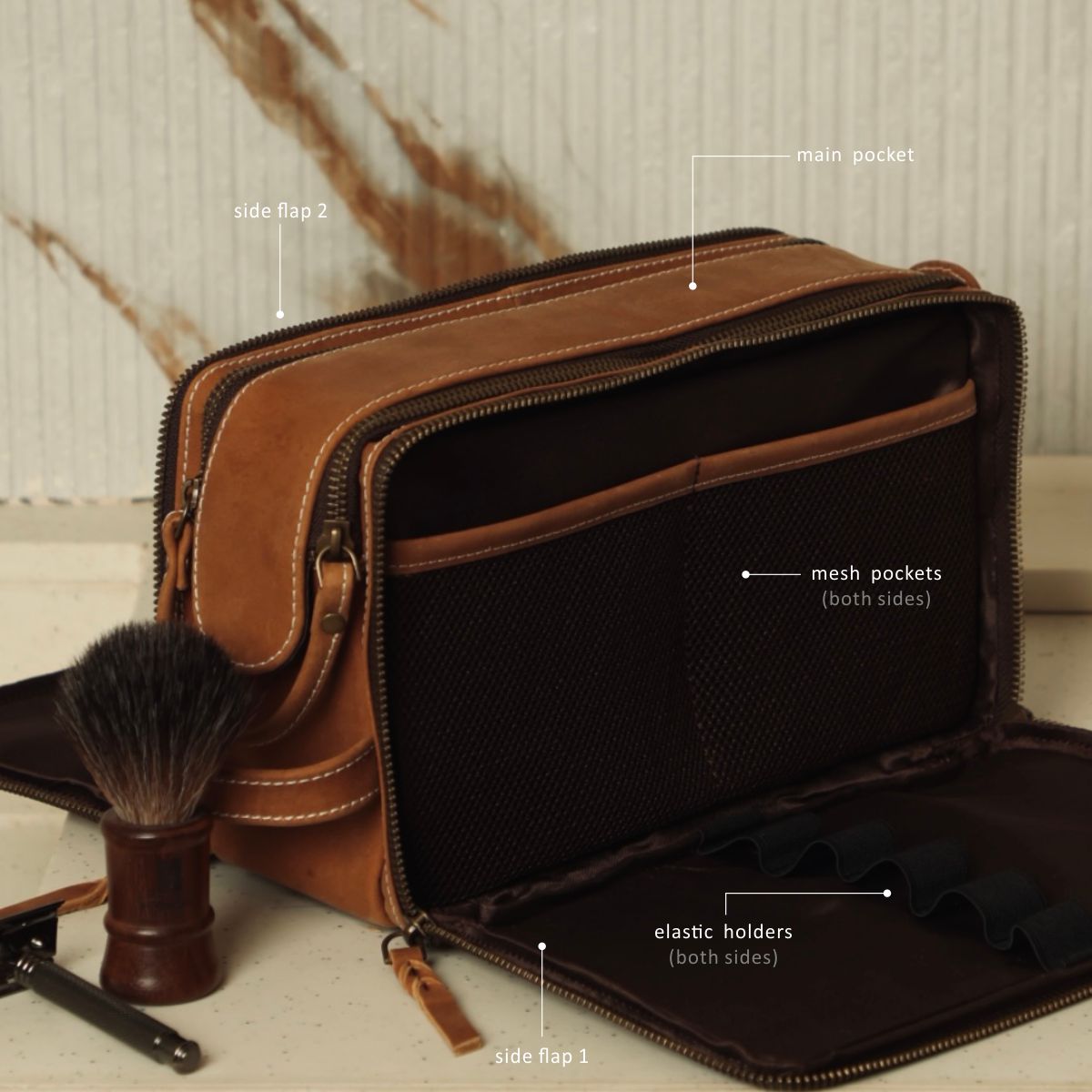Leather Travel Kit for Men | Premium Toiletry Organizer