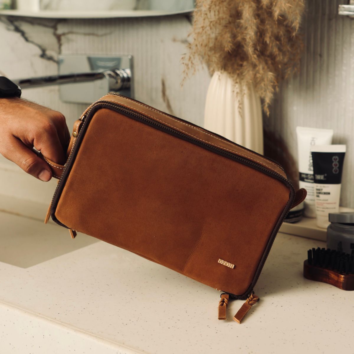 Leather Travel Kit for Men | Premium Toiletry Organizer