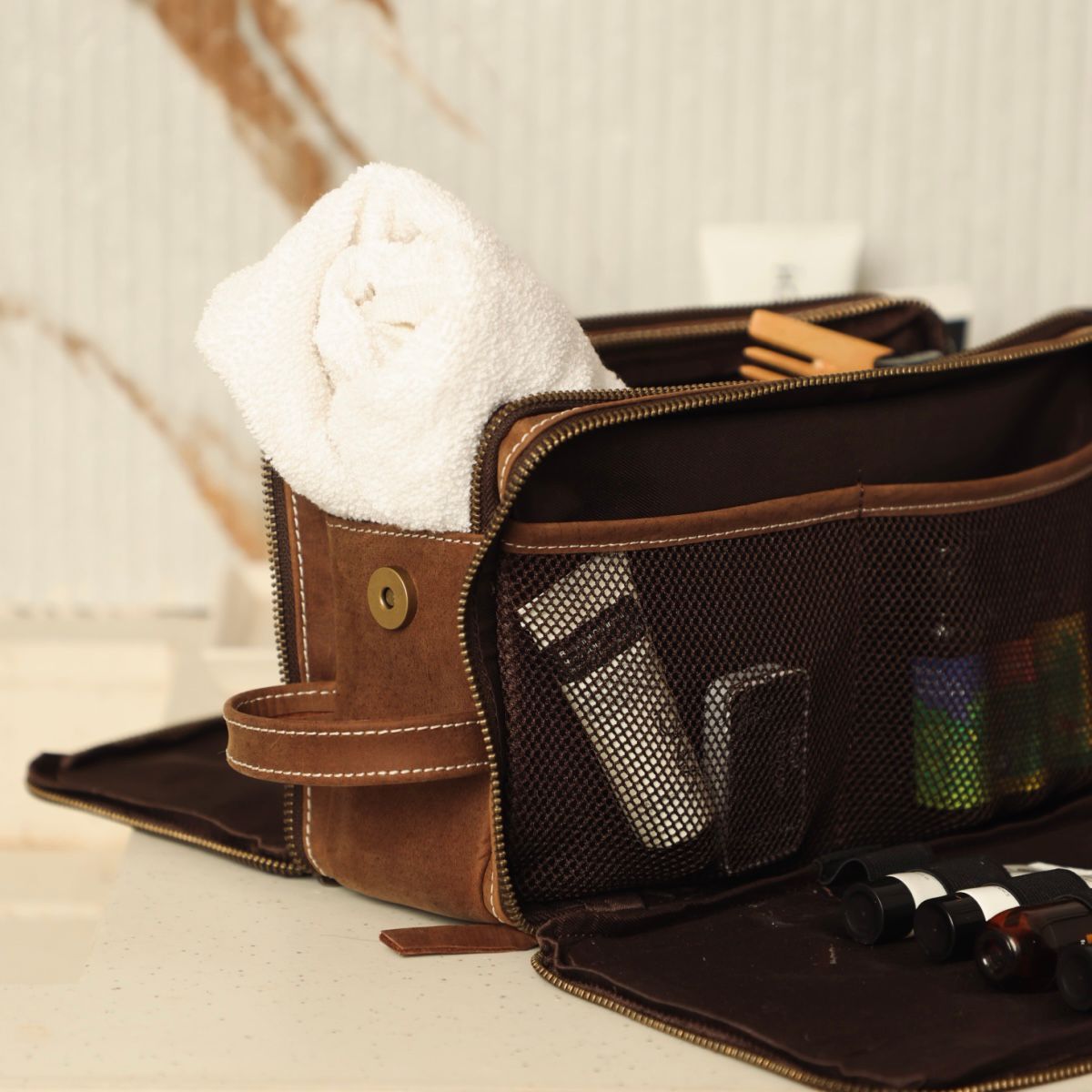 Leather Travel Kit for Men | Premium Toiletry Organizer
