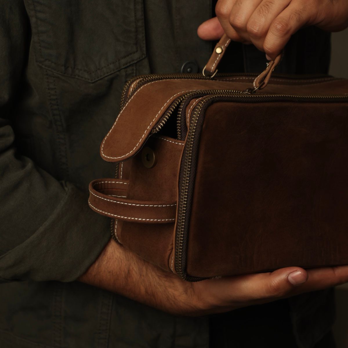 Leather Travel Kit for Men | Premium Toiletry Organizer