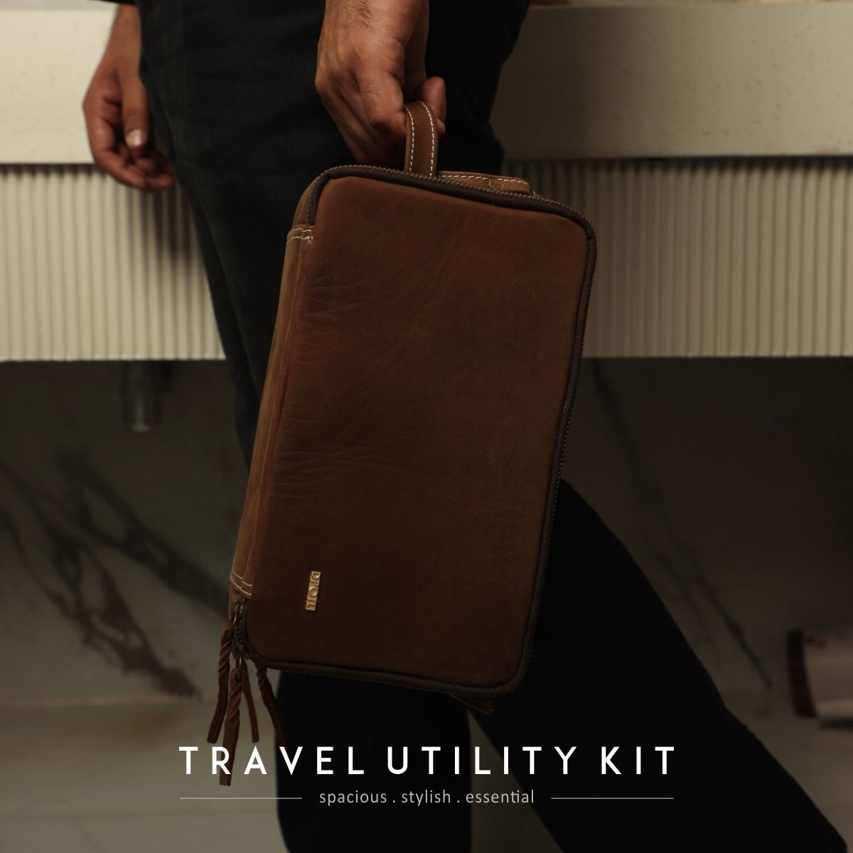 Leather Travel Kit for Men | Premium Toiletry Organizer