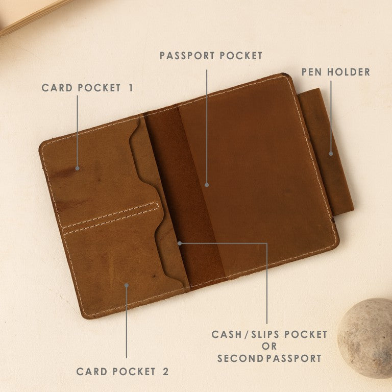 Personalised Leather Passport Cover
