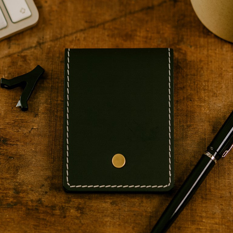 Vertical Bifold Leather Wallet