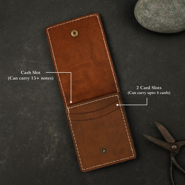 Vertical Bifold Leather Wallet
