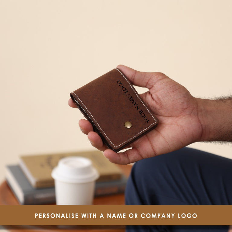 Vertical Bifold Leather Wallet