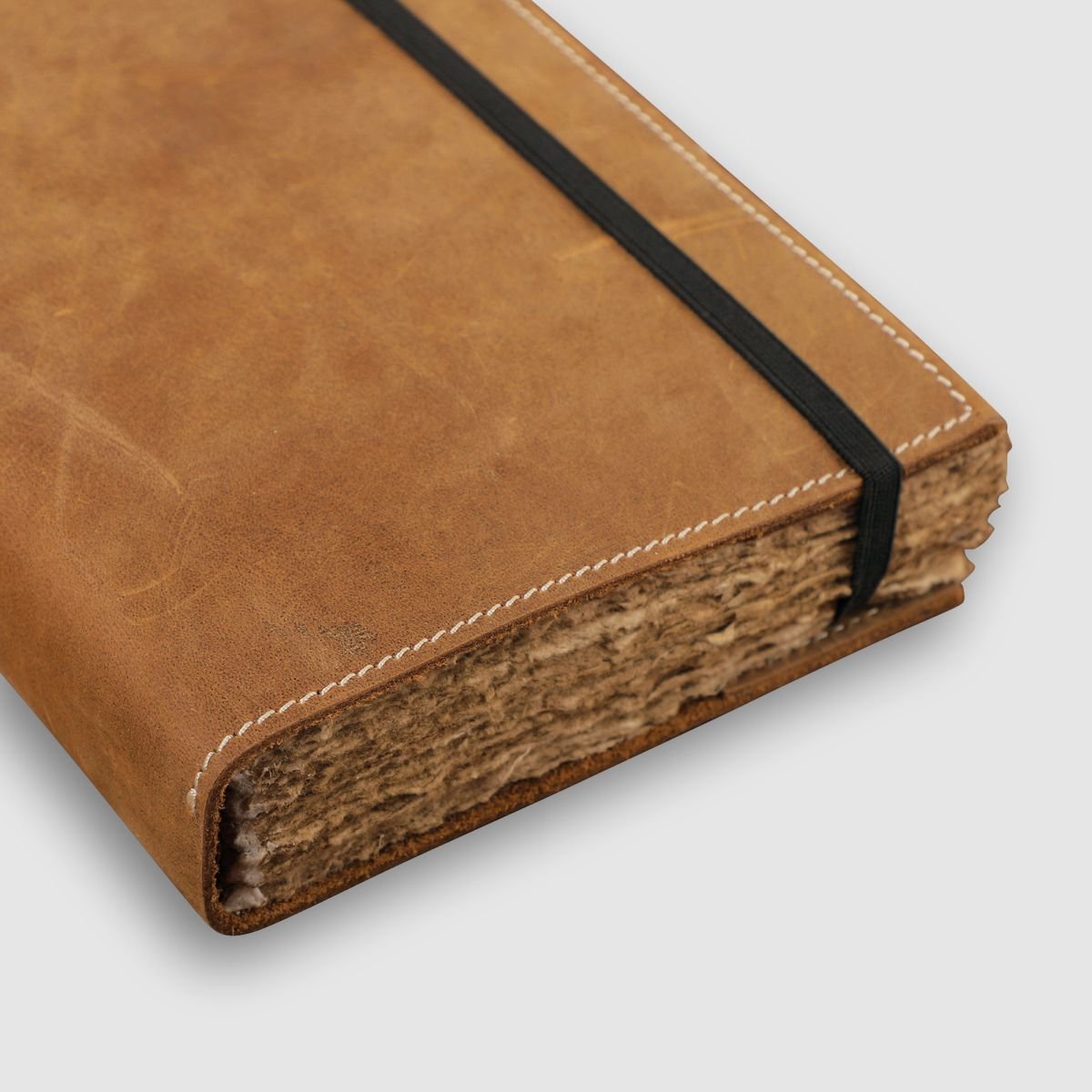 Antique Leather Journal- Elastic Closure - Dpotli