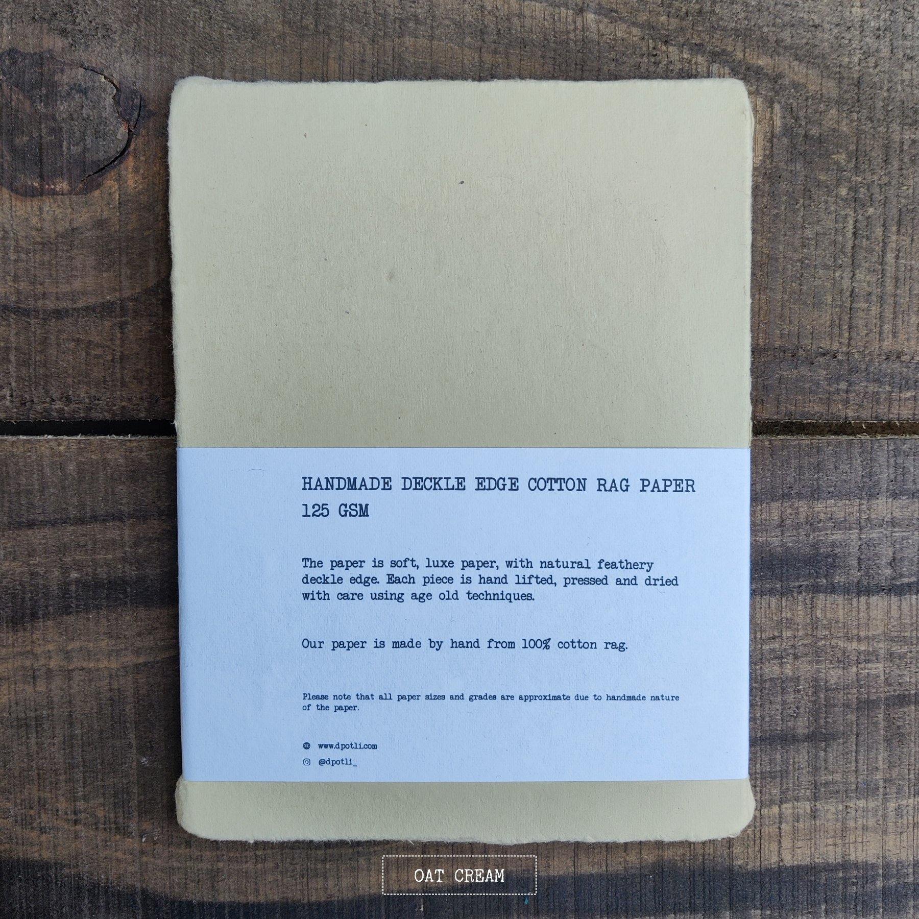 Handmade Deckle Edge Paper Assorted 125 GSM 30 Sheets A5 - Dpotli