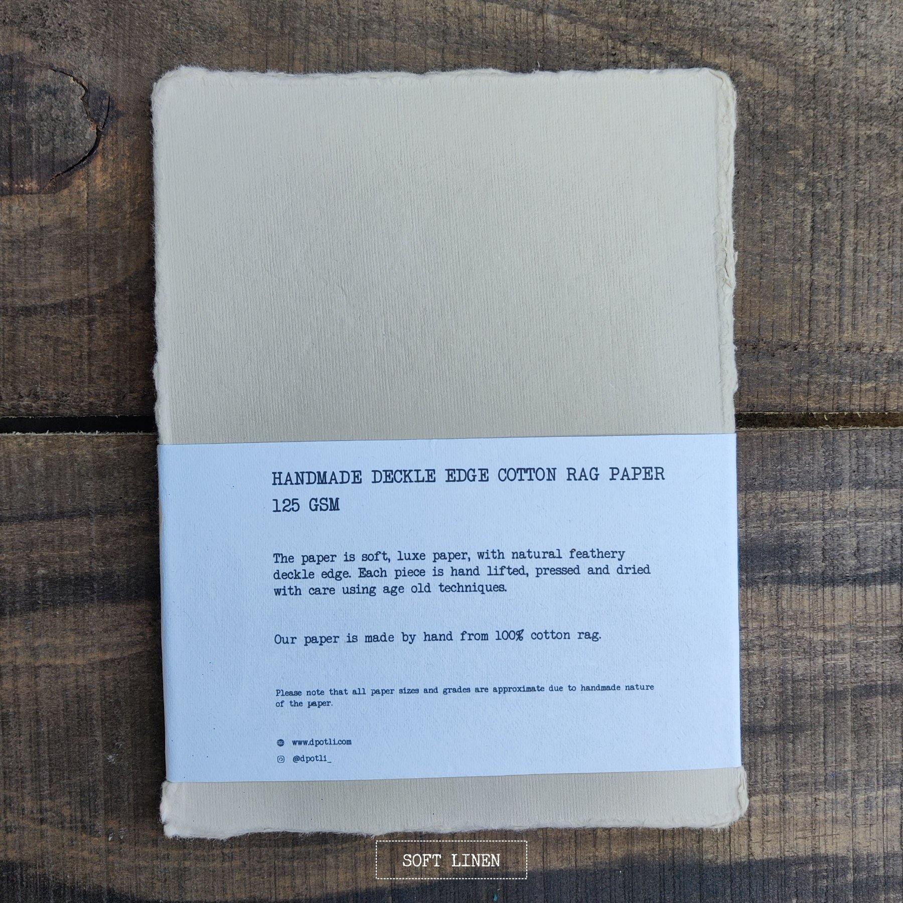 Handmade Deckle Edge Paper Assorted 125 GSM 30 Sheets A5 - Dpotli