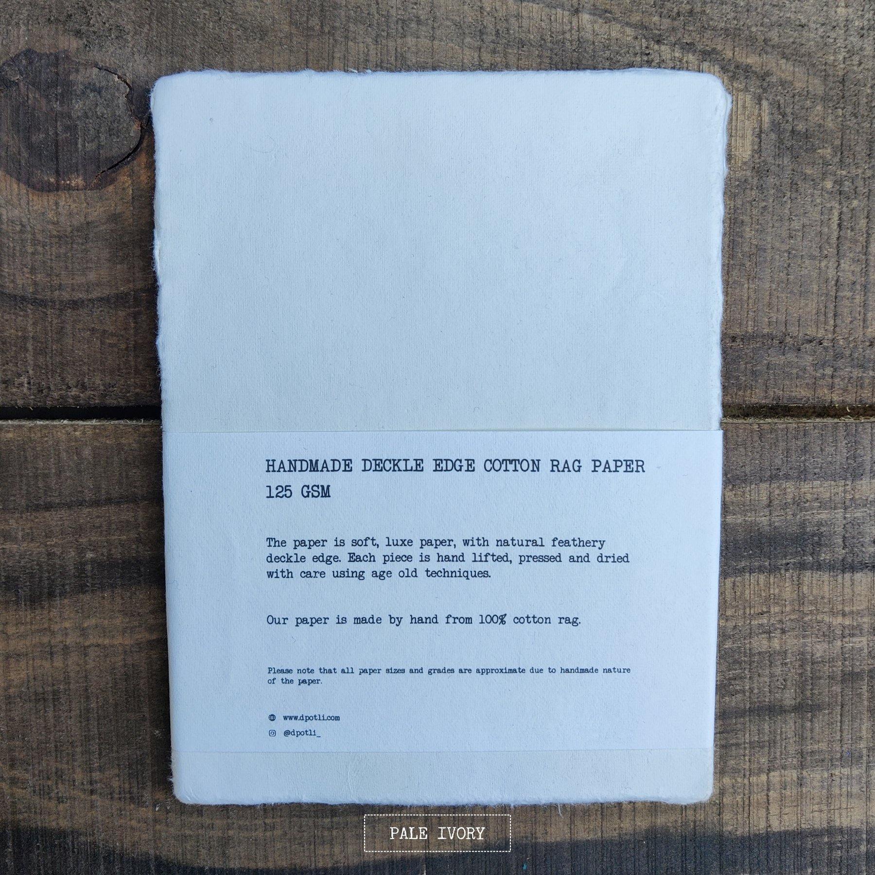 Handmade Deckle Edge Paper Assorted 125 GSM 30 Sheets A5 - Dpotli