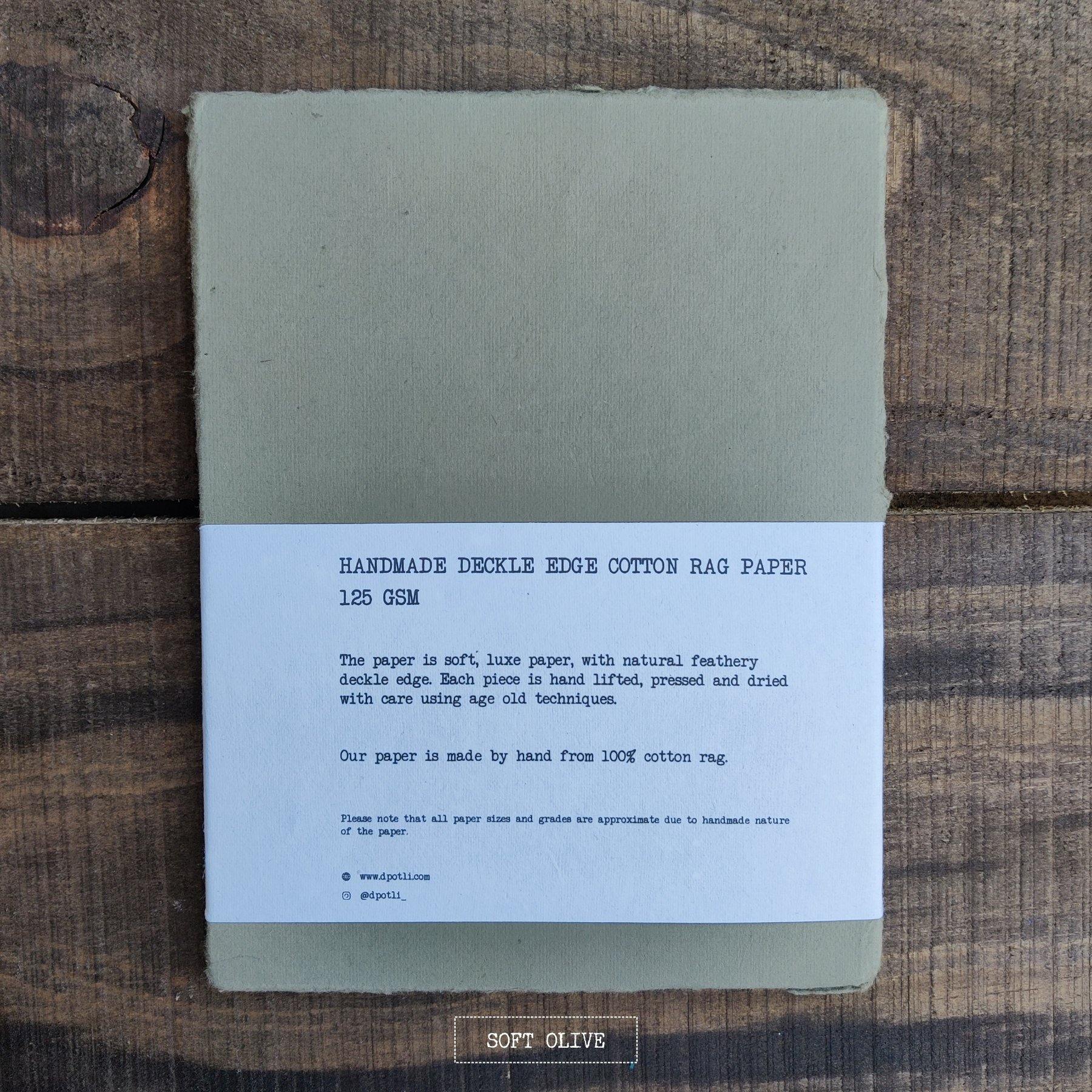 Handmade Deckle Edge Paper Assorted 125 GSM 30 Sheets A5 - Dpotli