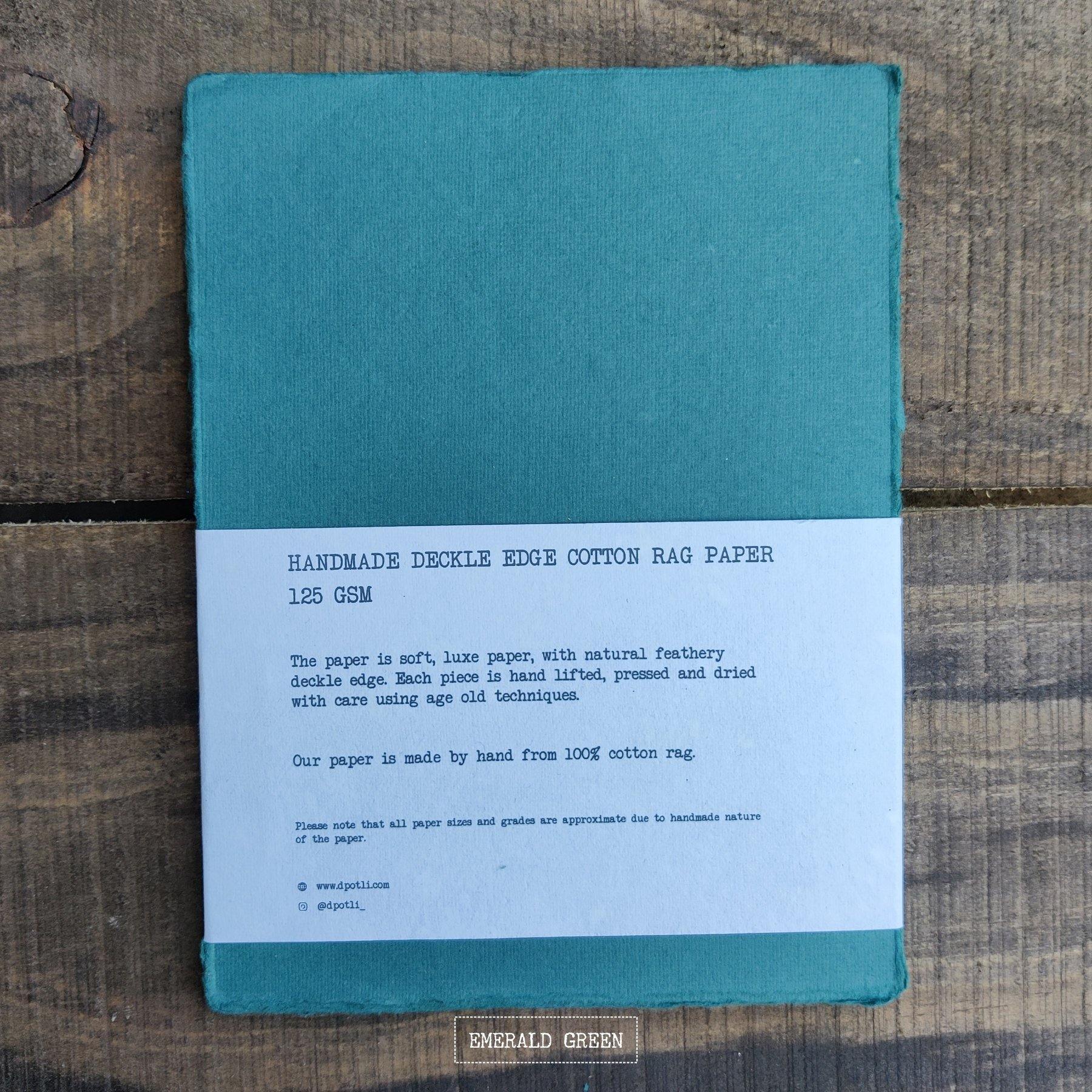 Handmade Deckle Edge Paper Assorted 125 GSM 30 Sheets A5 - Dpotli