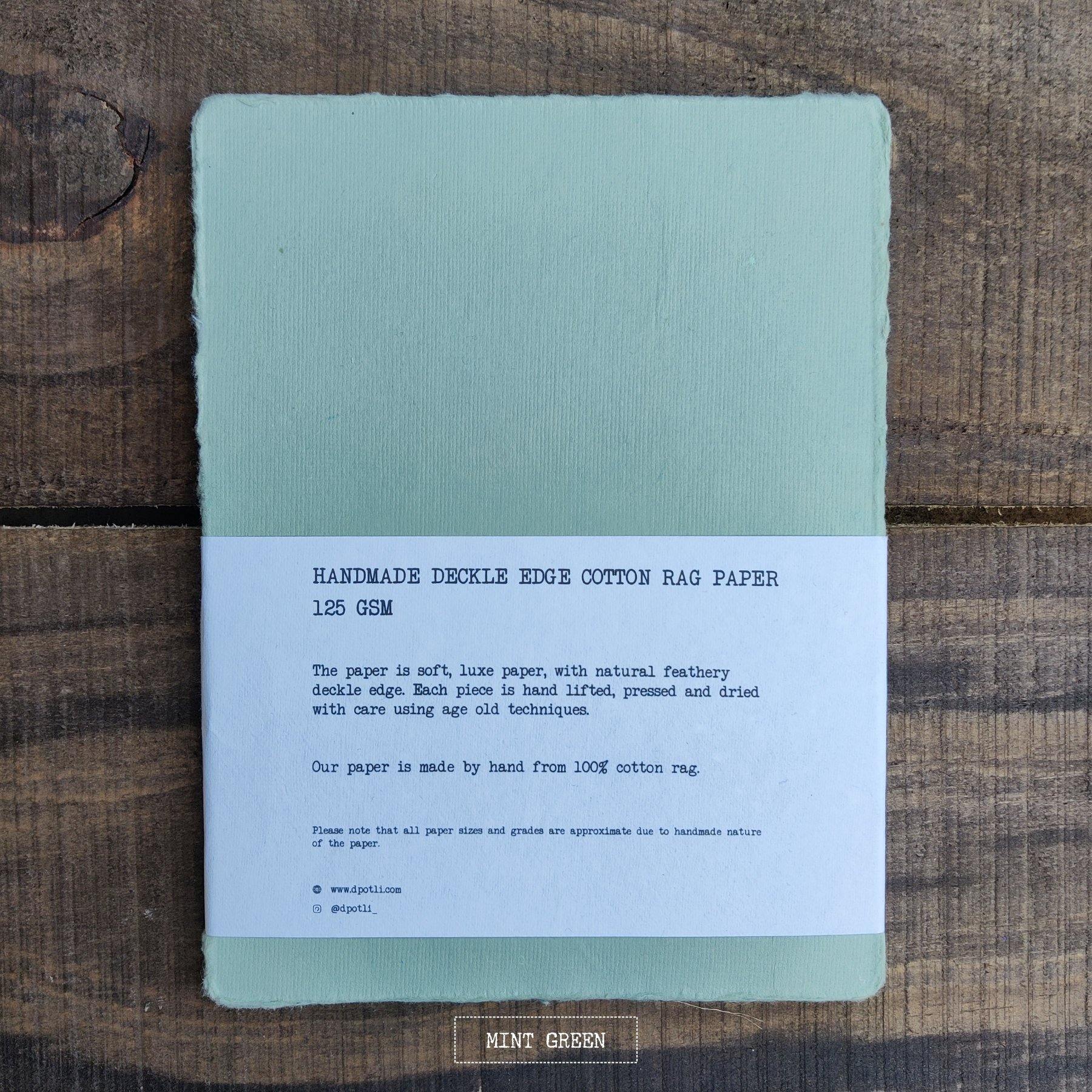 Handmade Deckle Edge Paper Assorted 125 GSM 30 Sheets A5 - Dpotli