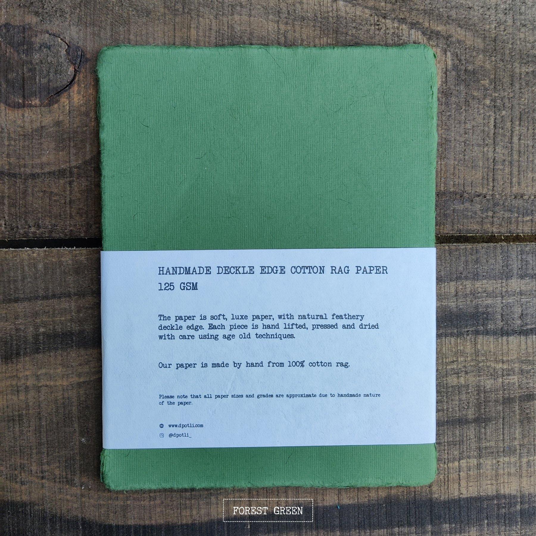 Handmade Deckle Edge Paper Assorted 125 GSM 30 Sheets A5 - Dpotli