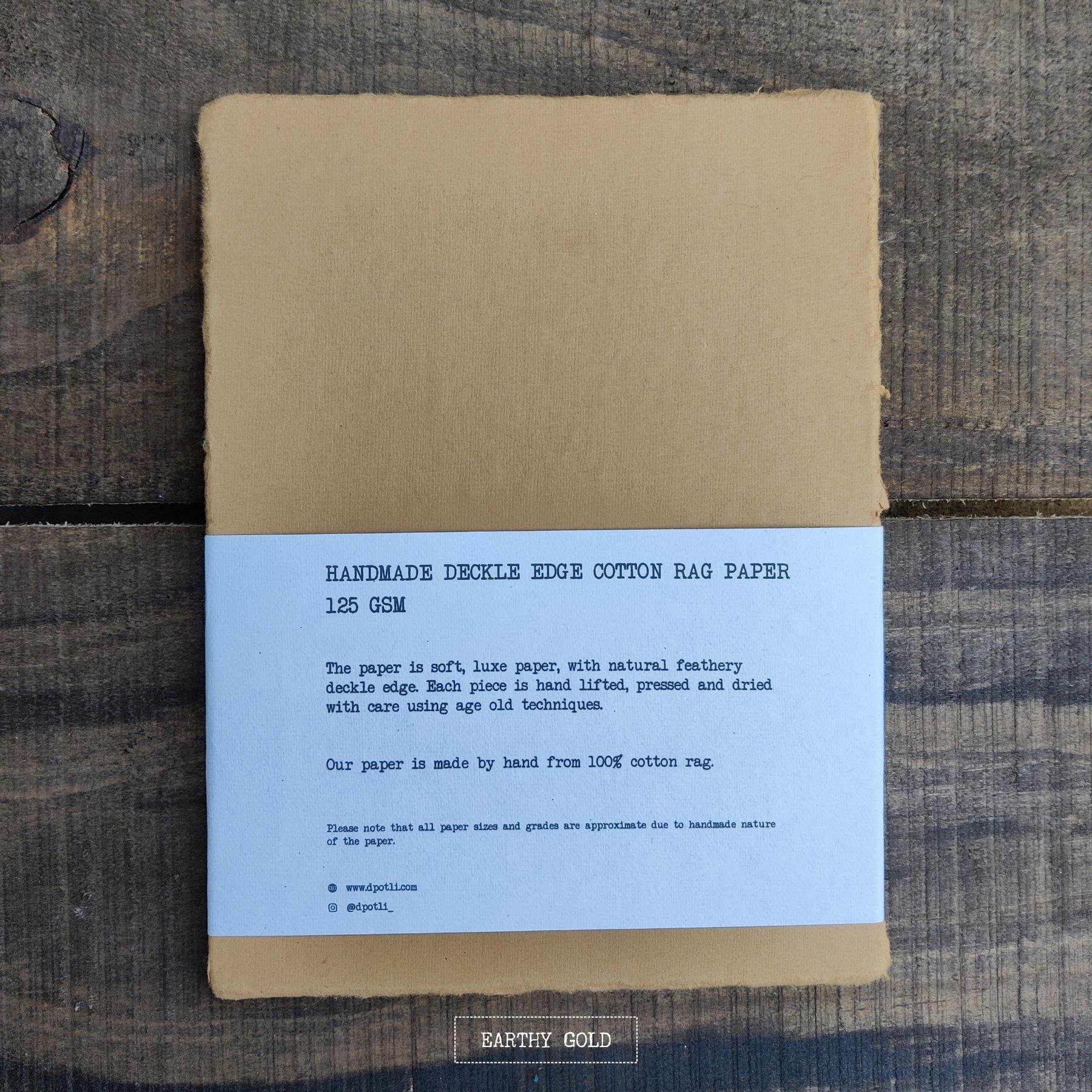 Handmade Deckle Edge Paper Assorted 125 GSM 30 Sheets A5 - Dpotli