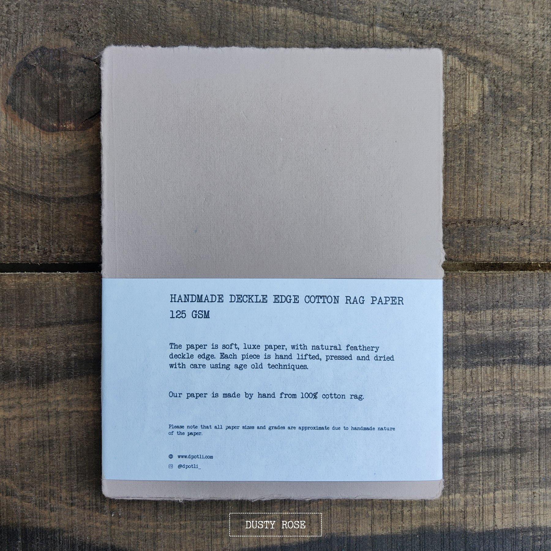Handmade Deckle Edge Paper Assorted 125 GSM 30 Sheets A5 - Dpotli