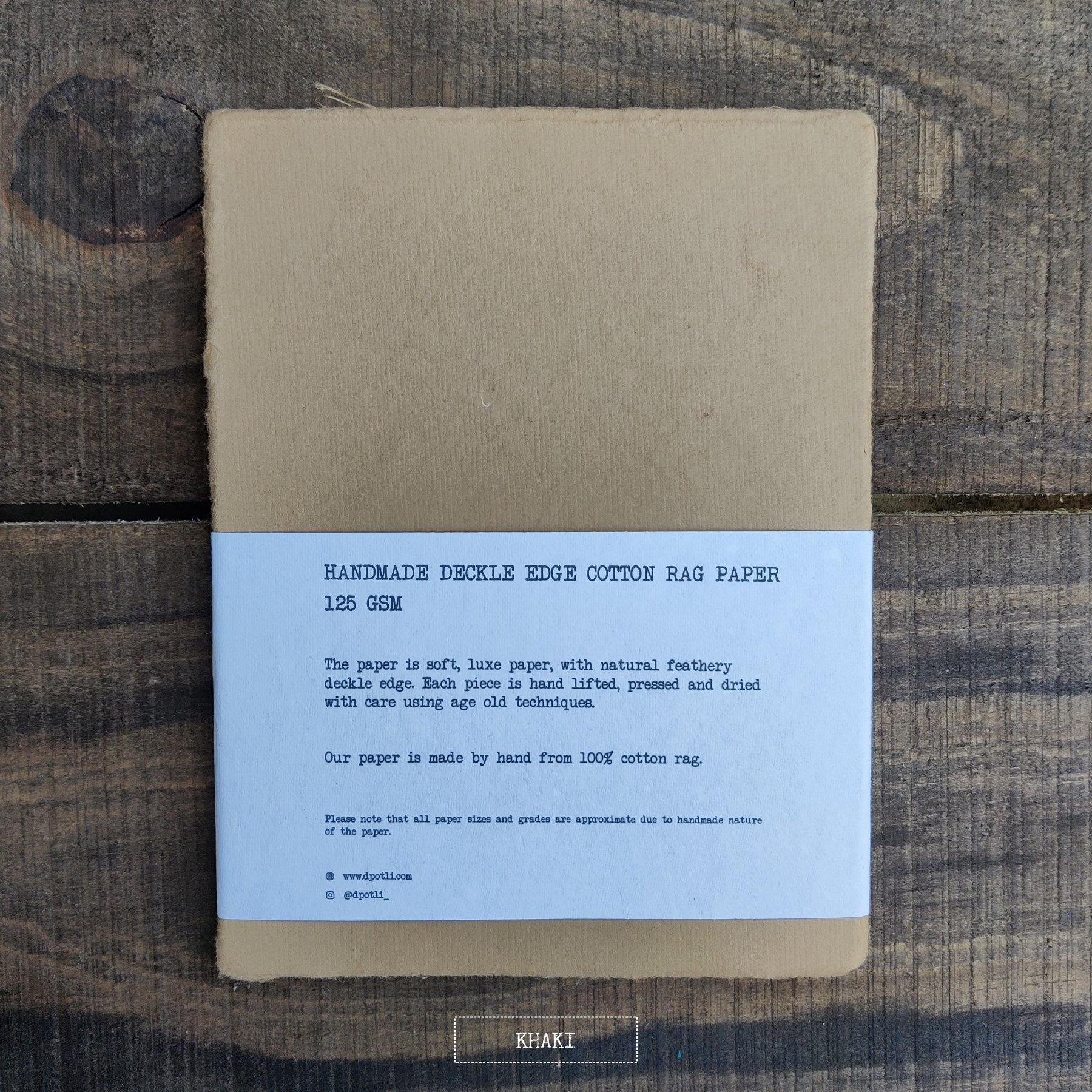 Handmade Deckle Edge Paper Assorted 125 GSM 30 Sheets A5 - Dpotli