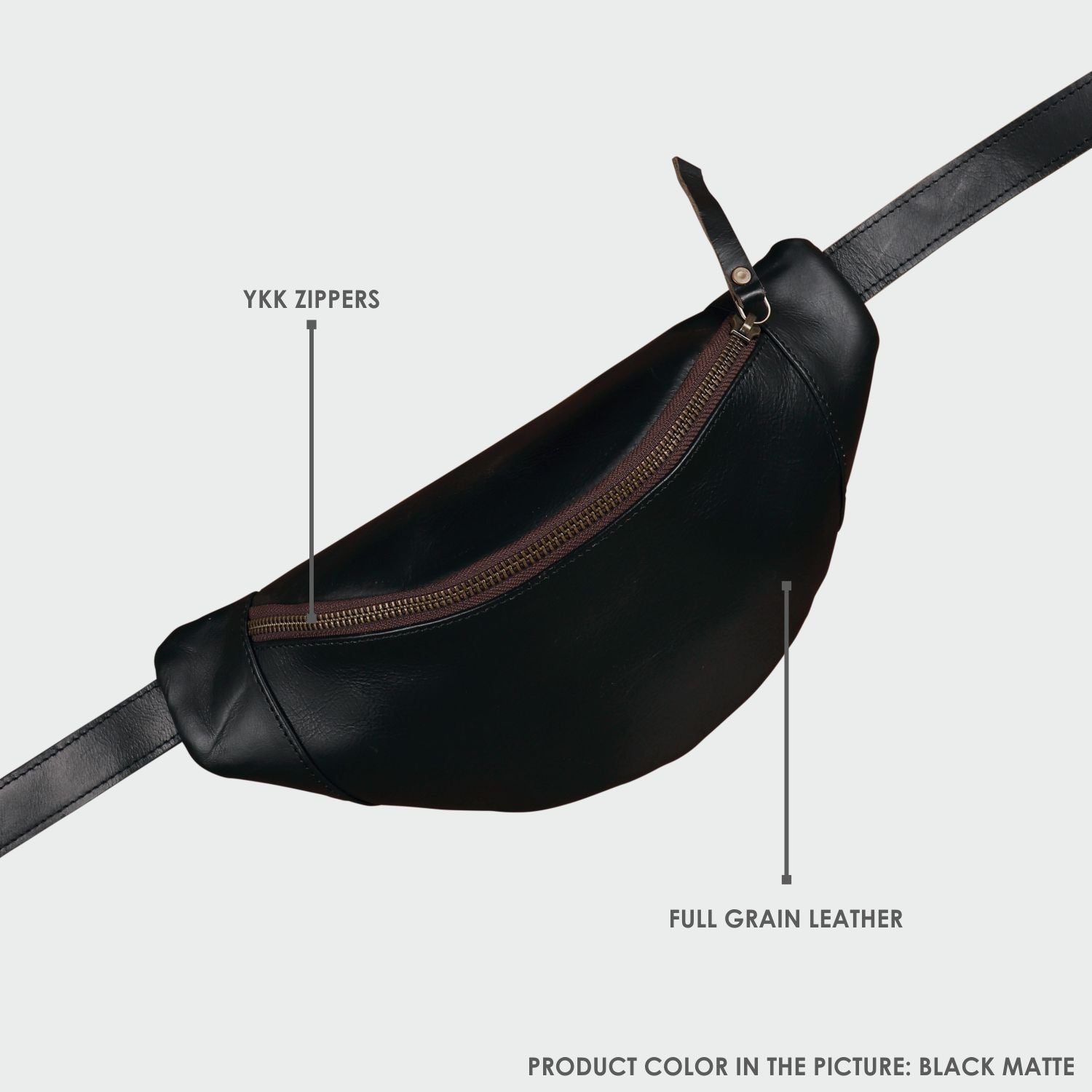 Unisex Leather Fanny Pack Chestnut Brown - Dpotli