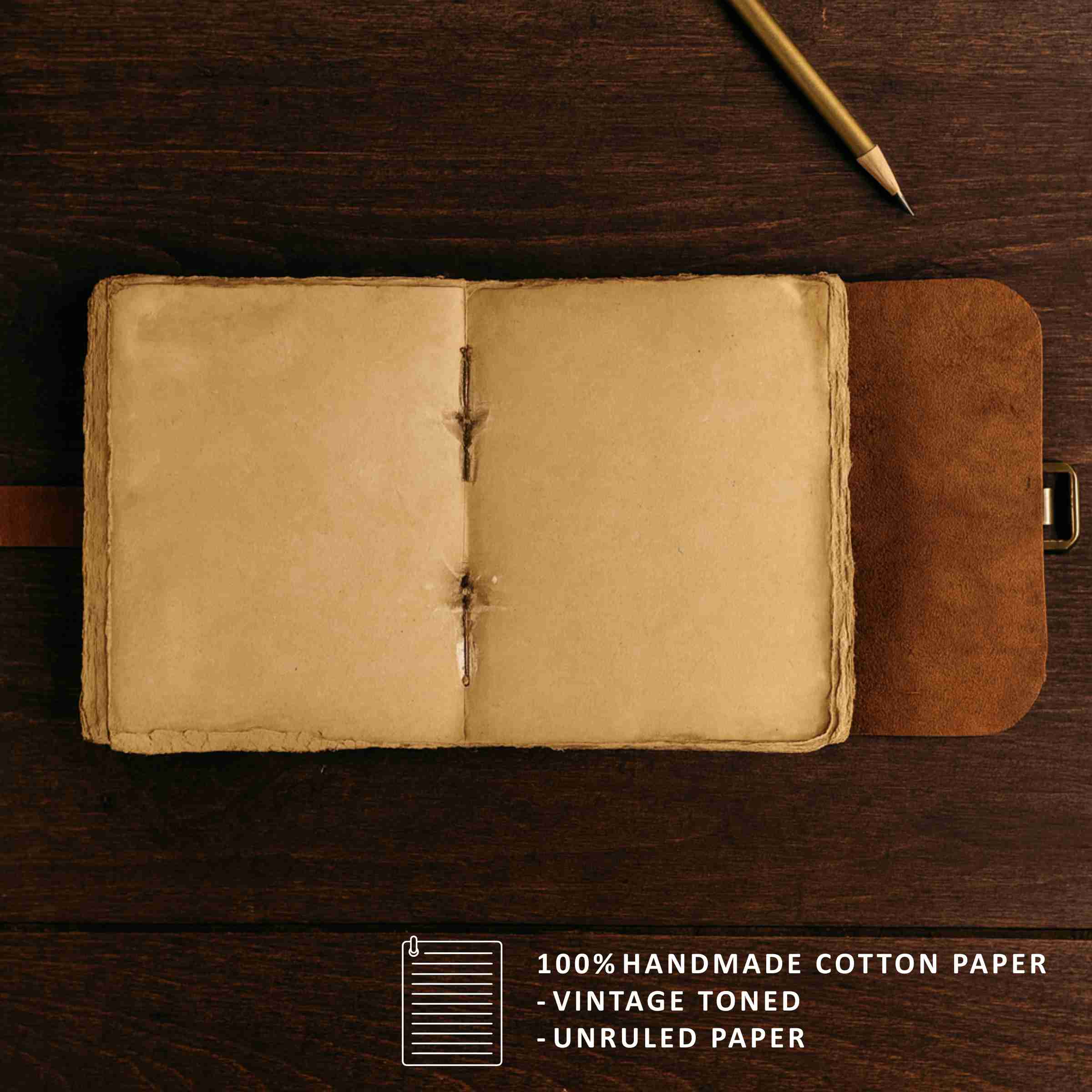 6x8 Belt Closure Leather Journal