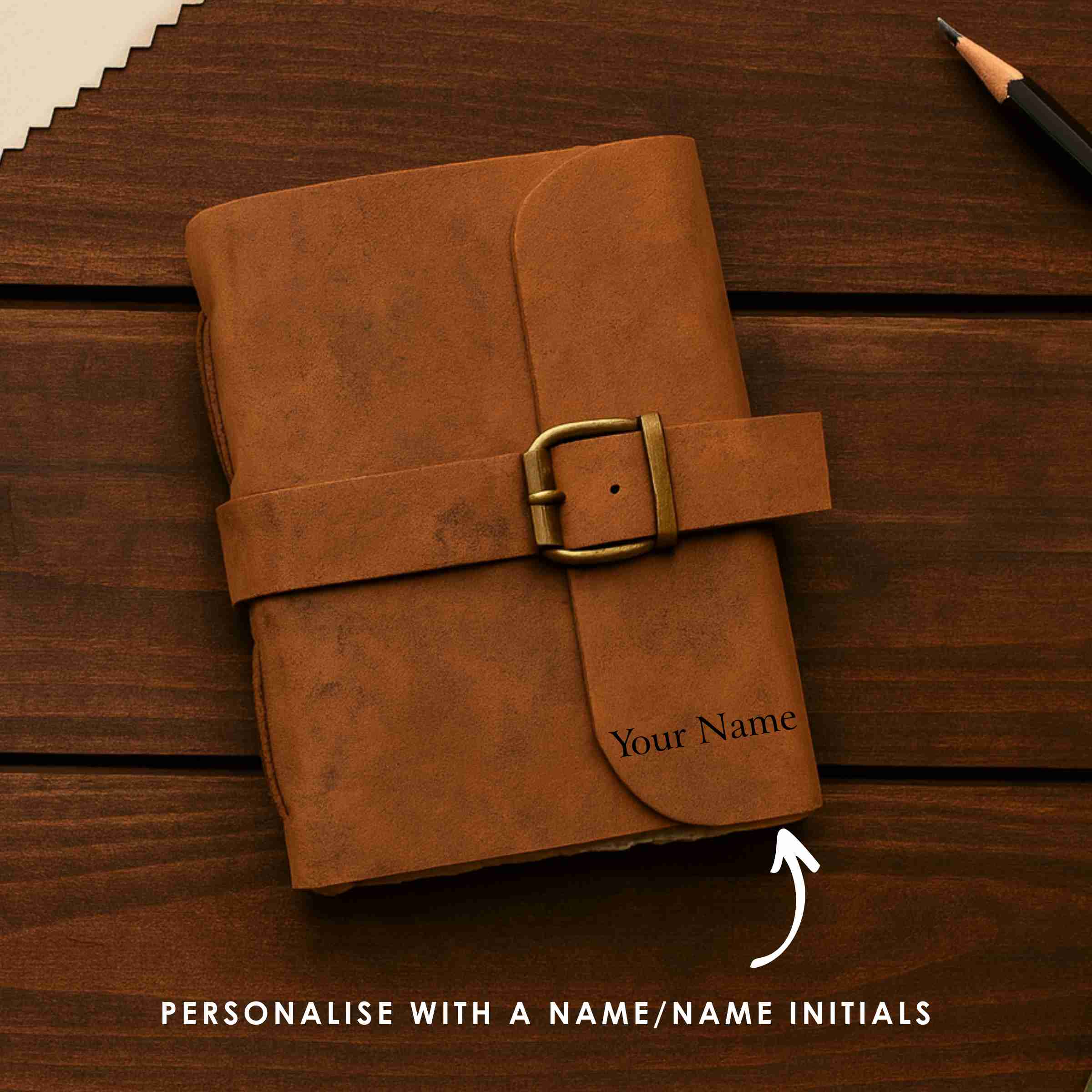 6x8 Belt Closure Leather Journal