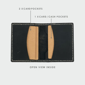 Bifold Card & Cash Wallet Black