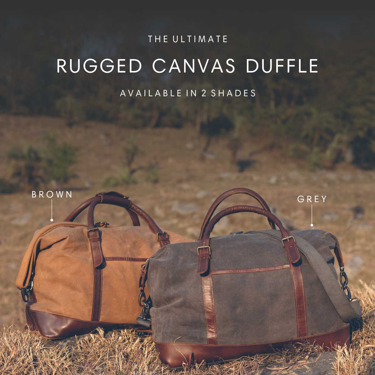 Brown Duffle Bag | Waxed Canvas