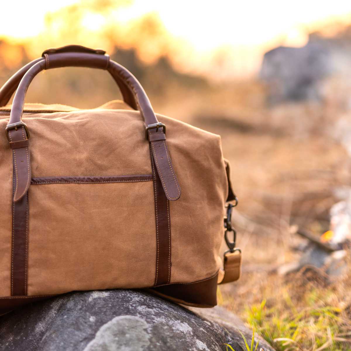 Brown Duffle Bag | Waxed Canvas