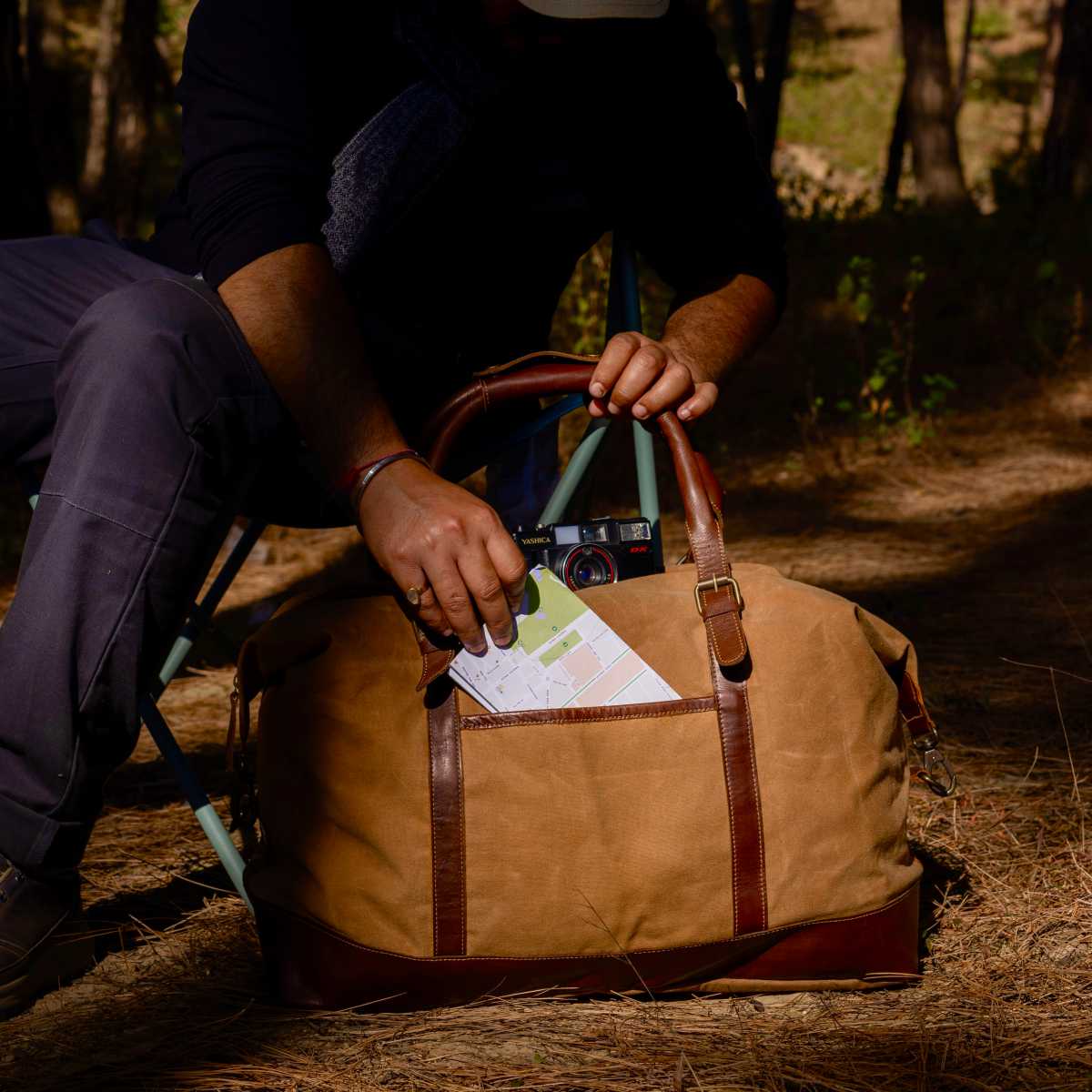 Brown Duffle Bag | Waxed Canvas