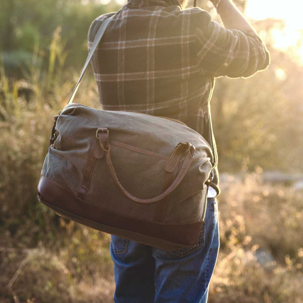 Grey Duffle Bag | Waxed Canvas