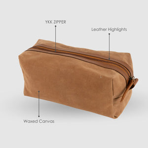 Canvas Toiletry Bag Brown