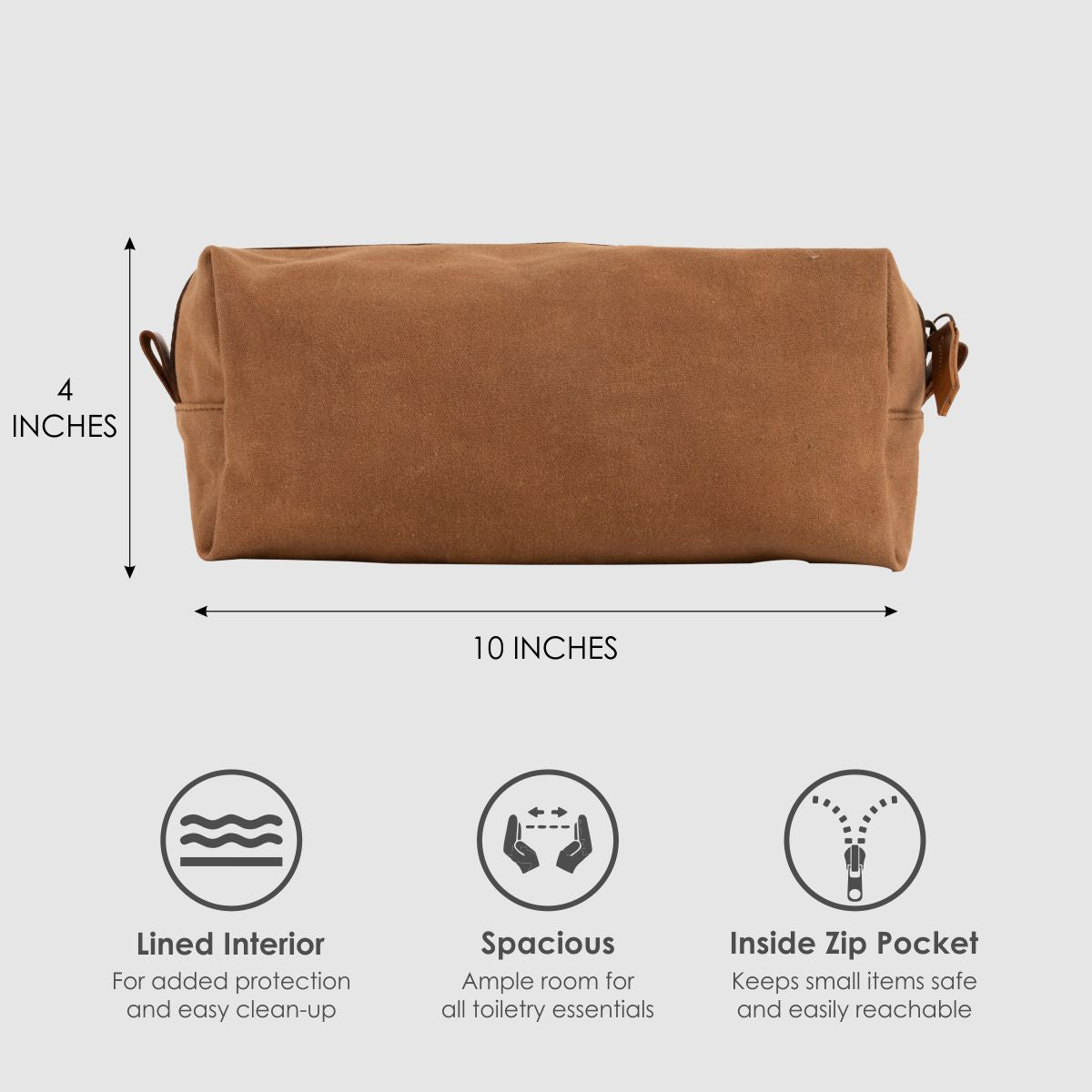 Brown Canvas Dopp Kit