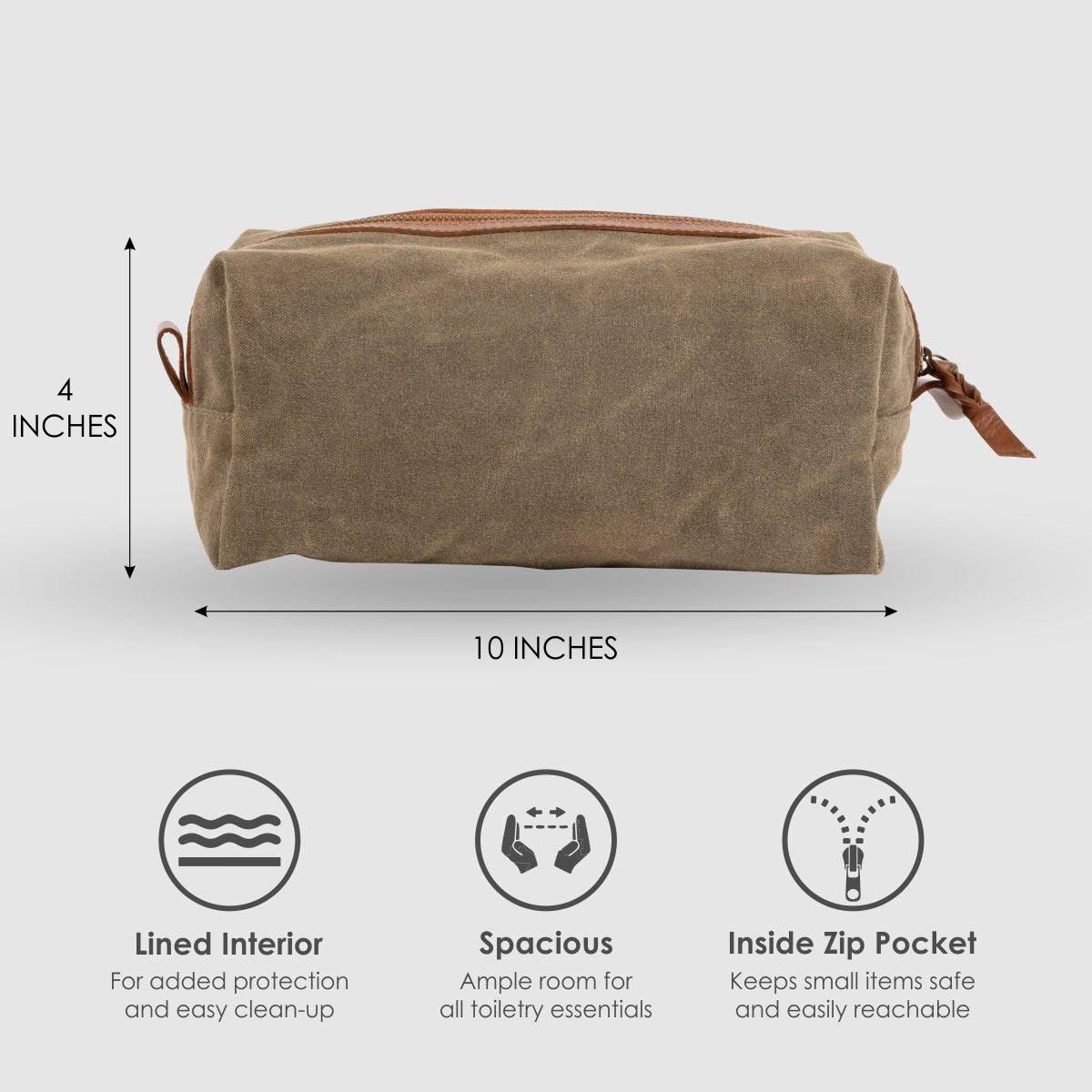 Dopp Kit cheapest Olive Waxed Canvas