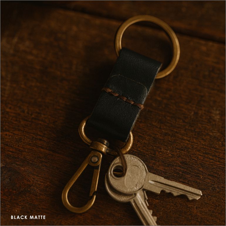 Dual Holder Leather Keychain