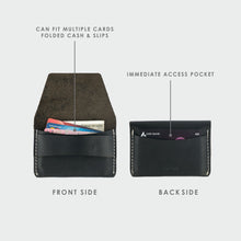 Load image into Gallery viewer, Minimalist Flap Closure Wallet Black