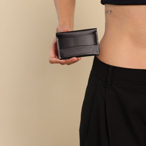 Minimalist Flap Closure Wallet Black