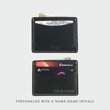 Load image into Gallery viewer, Leather Card &amp; Cash Holder Black