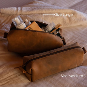 Personalised Leather Toiletry Bag
