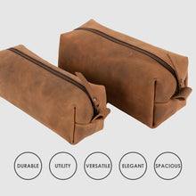 Load image into Gallery viewer, Personalised Leather Toiletry Bag