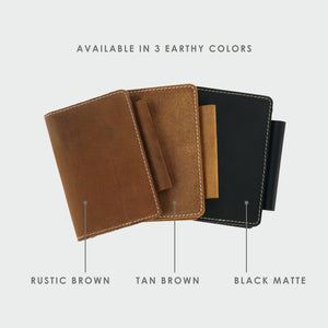 Leather Passport Cover Black Matte