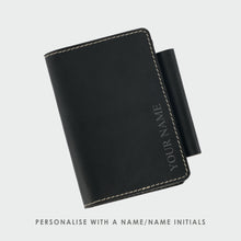 Load image into Gallery viewer, Leather Passport Cover Black Matte