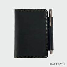 Load image into Gallery viewer, Leather Passport Cover Black Matte