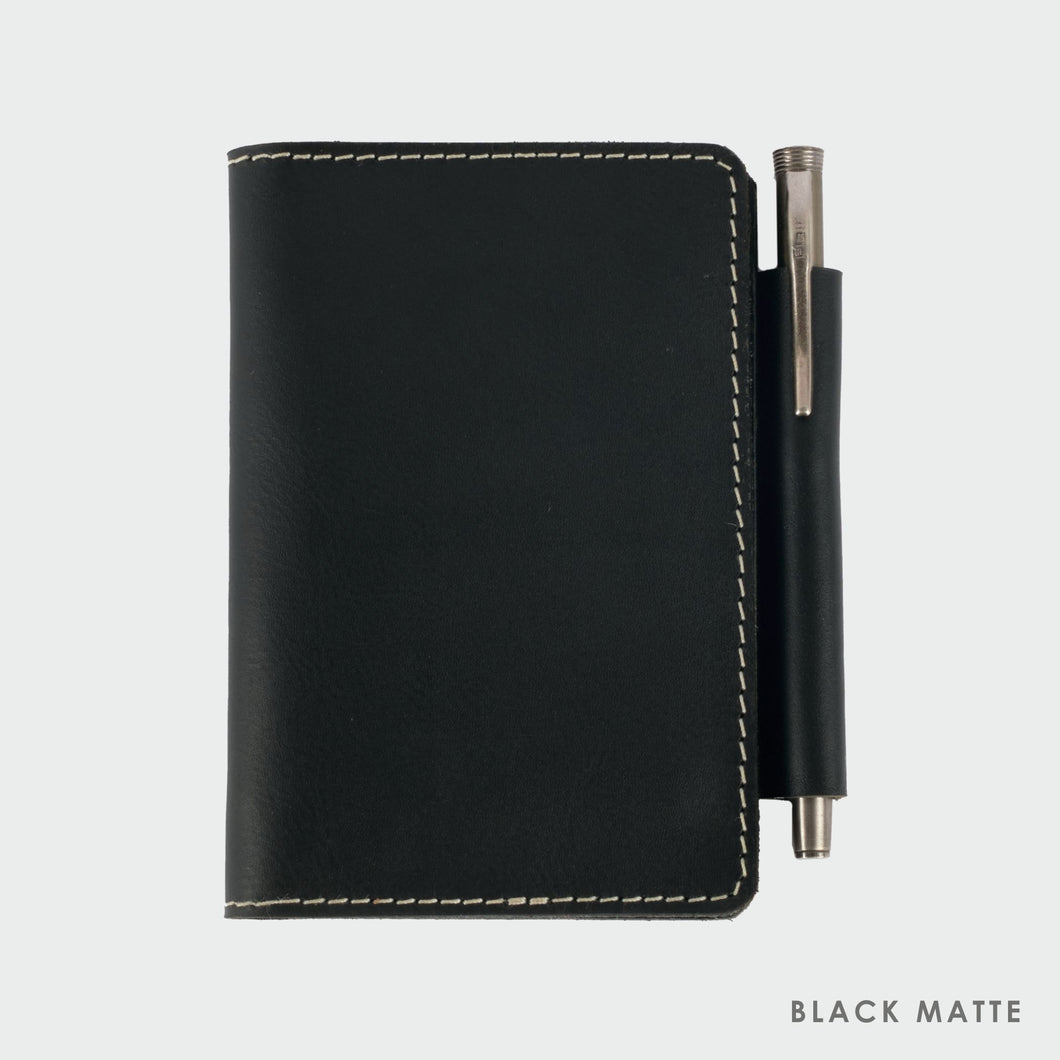 Leather Passport Cover Black Matte