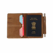 Load image into Gallery viewer, Leather Passport Cover Rustic Brown