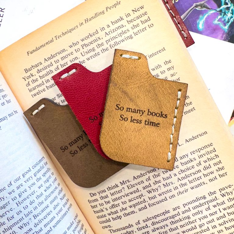 Personalised Leather Bookmarks