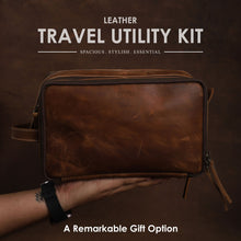Load image into Gallery viewer, Leather Travel Utility Kit