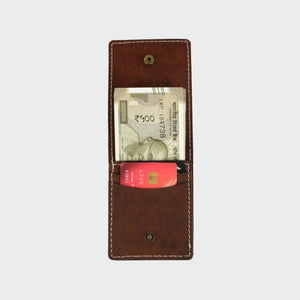 Vertical Bifold Wallet Brown